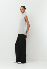 Bare Cashmere Opus Mockneck - HEATHER CHROME