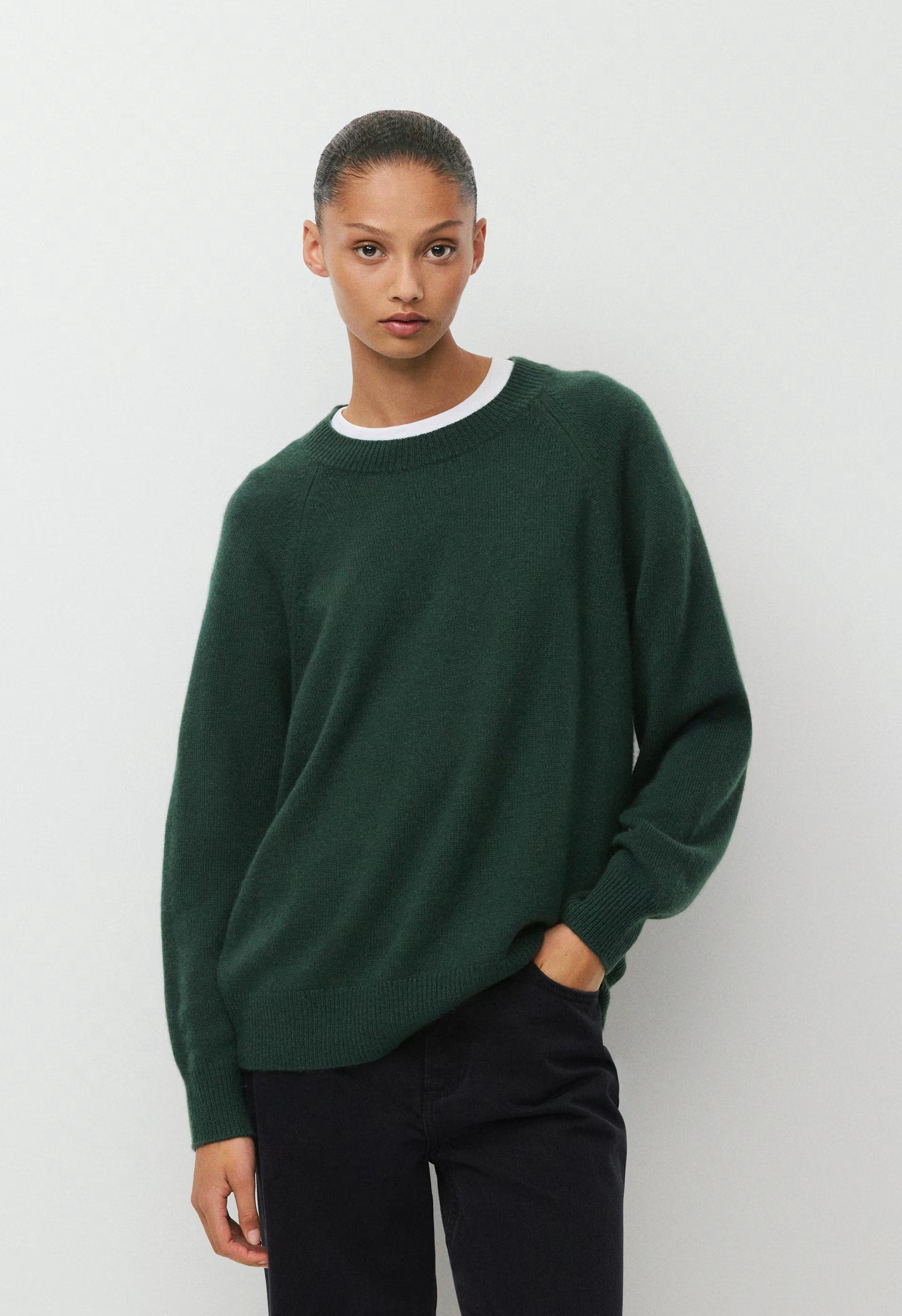 Essential Wool Cashmere Isabelle Sweater - FIGTREE GREEN