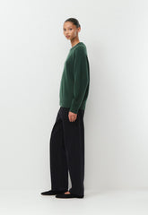 Essential Wool Cashmere Isabelle Sweater - FIGTREE GREEN