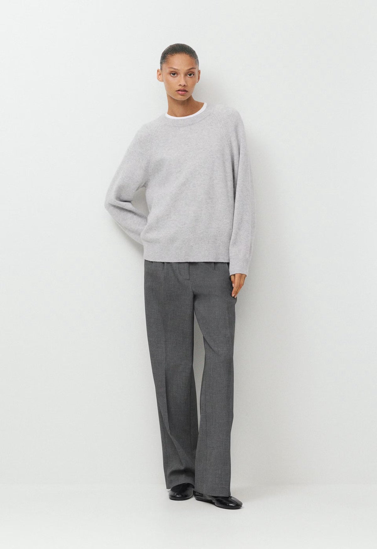 Essential Wool Cashmere Isabelle Sweater - HEATHER CHROME
