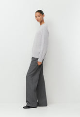 Essential Wool Cashmere Isabelle Sweater - HEATHER CHROME