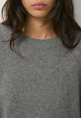 Essential Wool Cashmere Isabelle Sweater - HEATHER DARK GREY