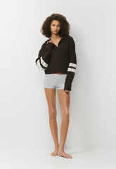 Octavia Zip Hoodie - CACAO NB BROWN/W WHITE