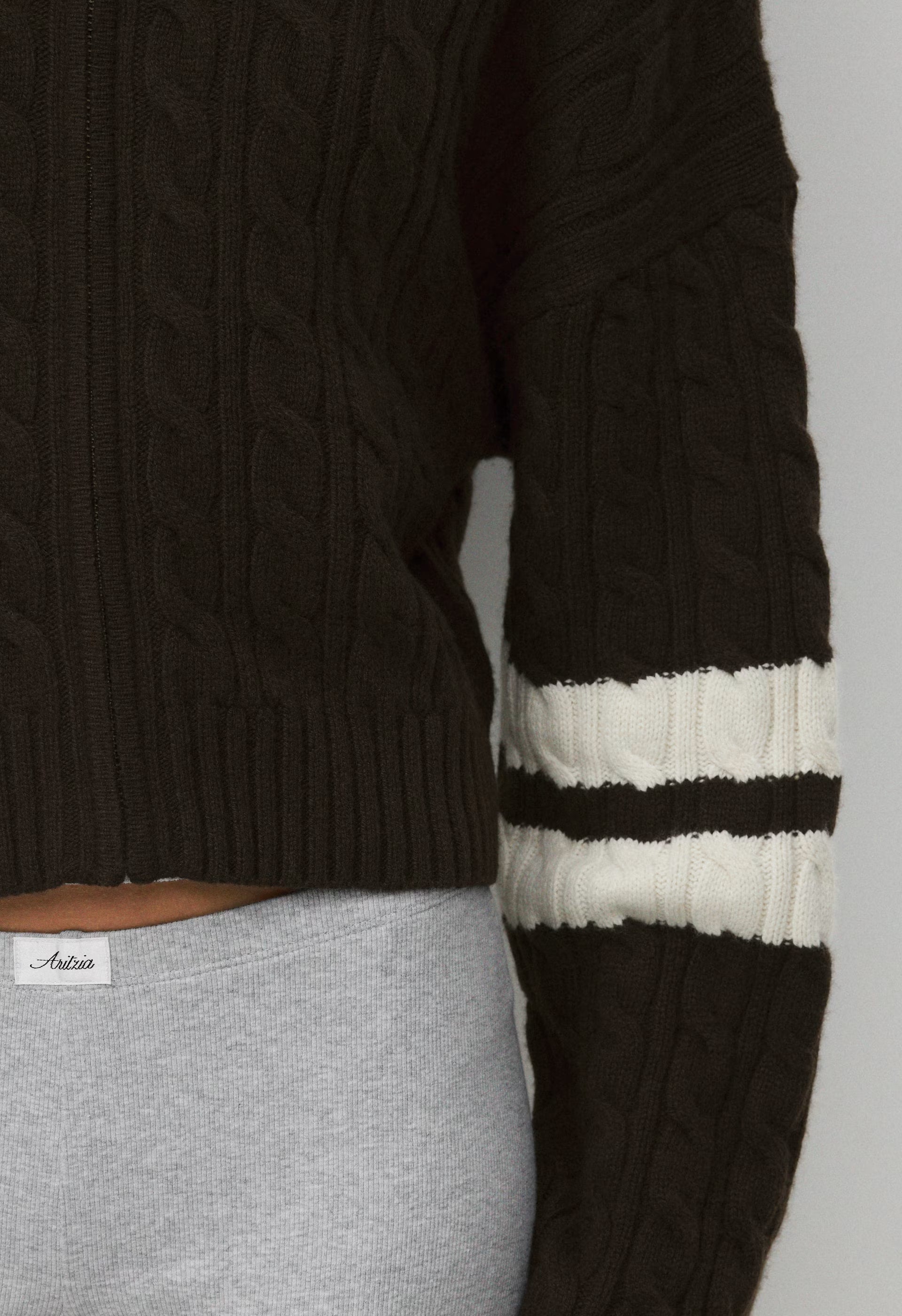 Octavia Zip Hoodie - CACAO NB BROWN/W WHITE