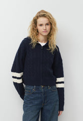 Octavia Zip Hoodie - ADL NAVY/WHSPR WHITE