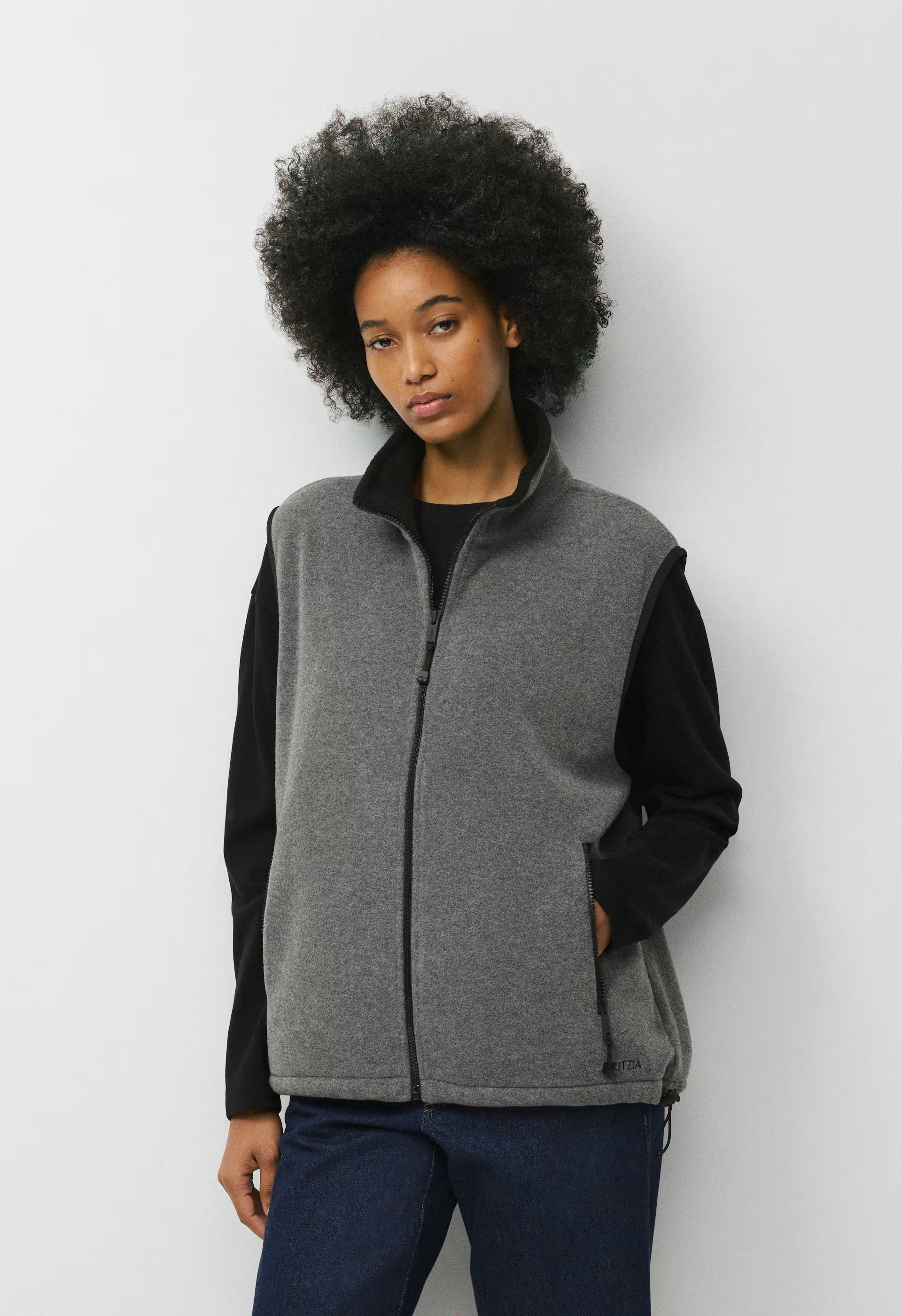 Riverbend Vest - Bigfoot Fleece - HEATHER RIDGE GREY