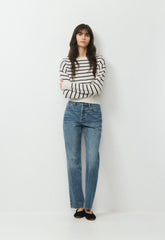 Essential Wool Cashmere Gable Sweater - LGHT BRCH/ADML NVY