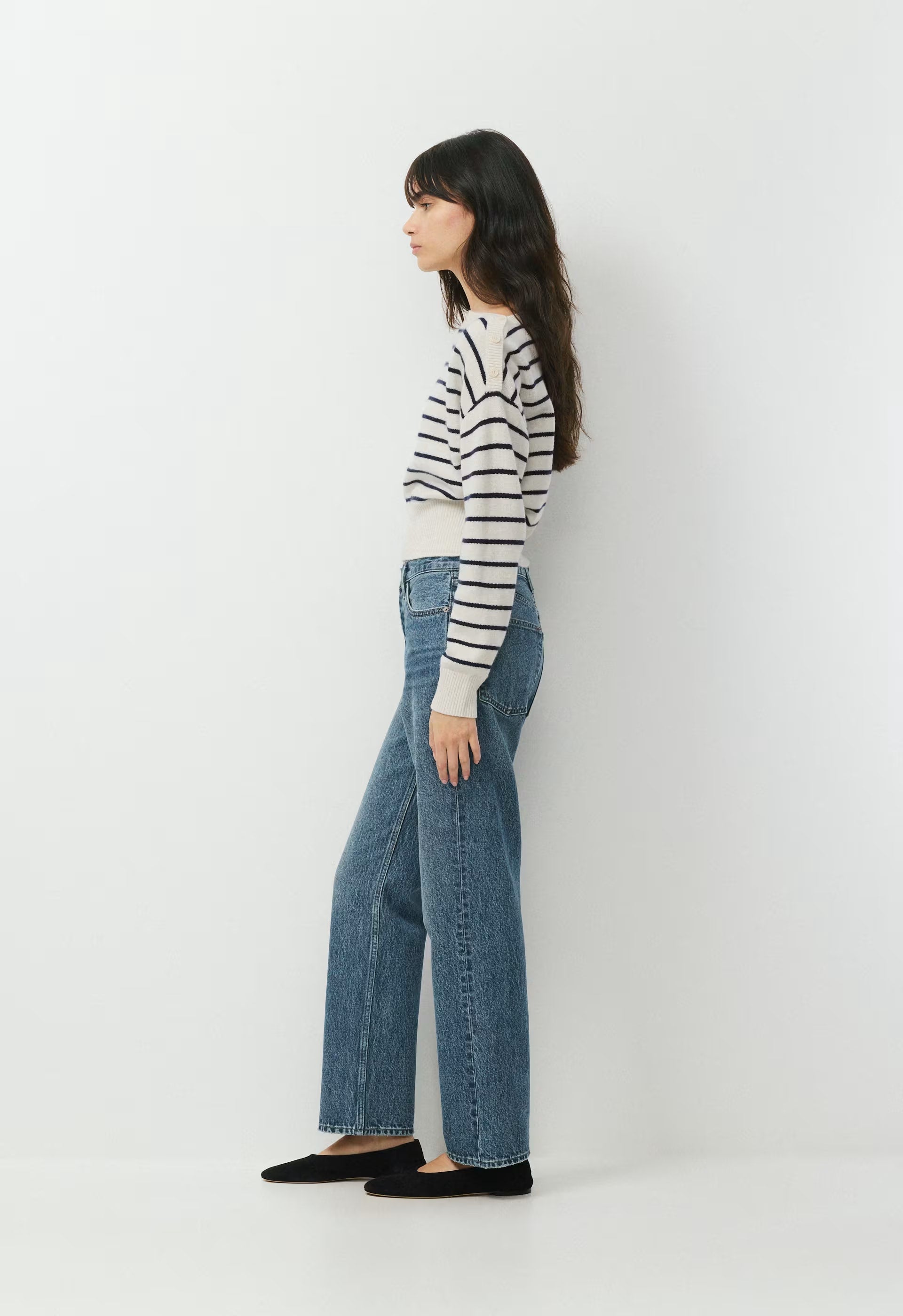 Essential Wool Cashmere Gable Sweater - LGHT BRCH/ADML NVY