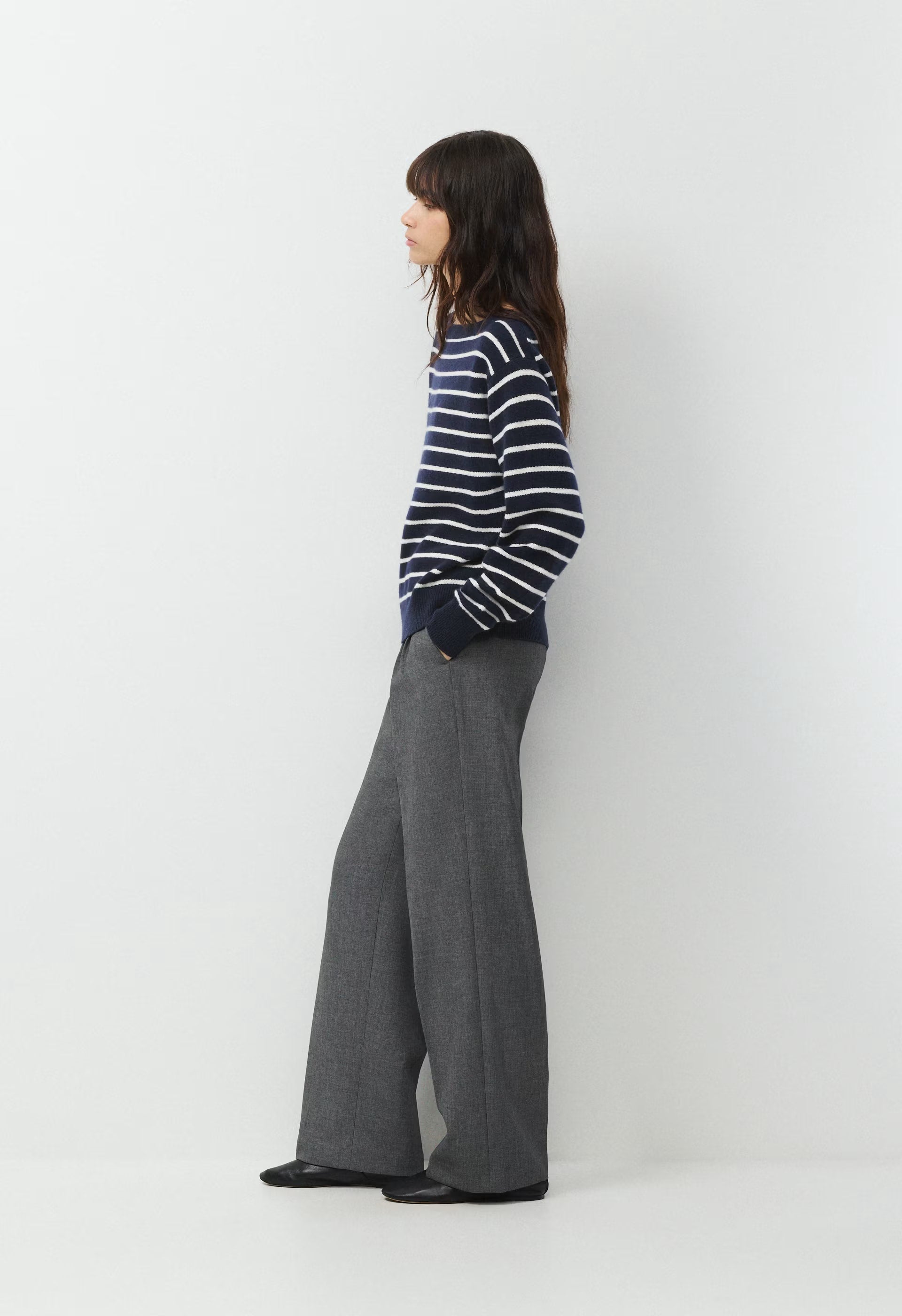 Essential Cashmere Nuance Sweater - ADMIRAL NVY/LT BIRCH
