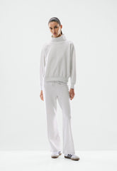 Wafflex Recuperate Funnel Neck - HEATHER CLOUD WHITE