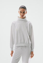 Wafflex Recuperate Funnel Neck - HEATHER CLOUD WHITE