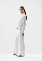 Wafflex Recuperate Funnel Neck - HEATHER CLOUD WHITE