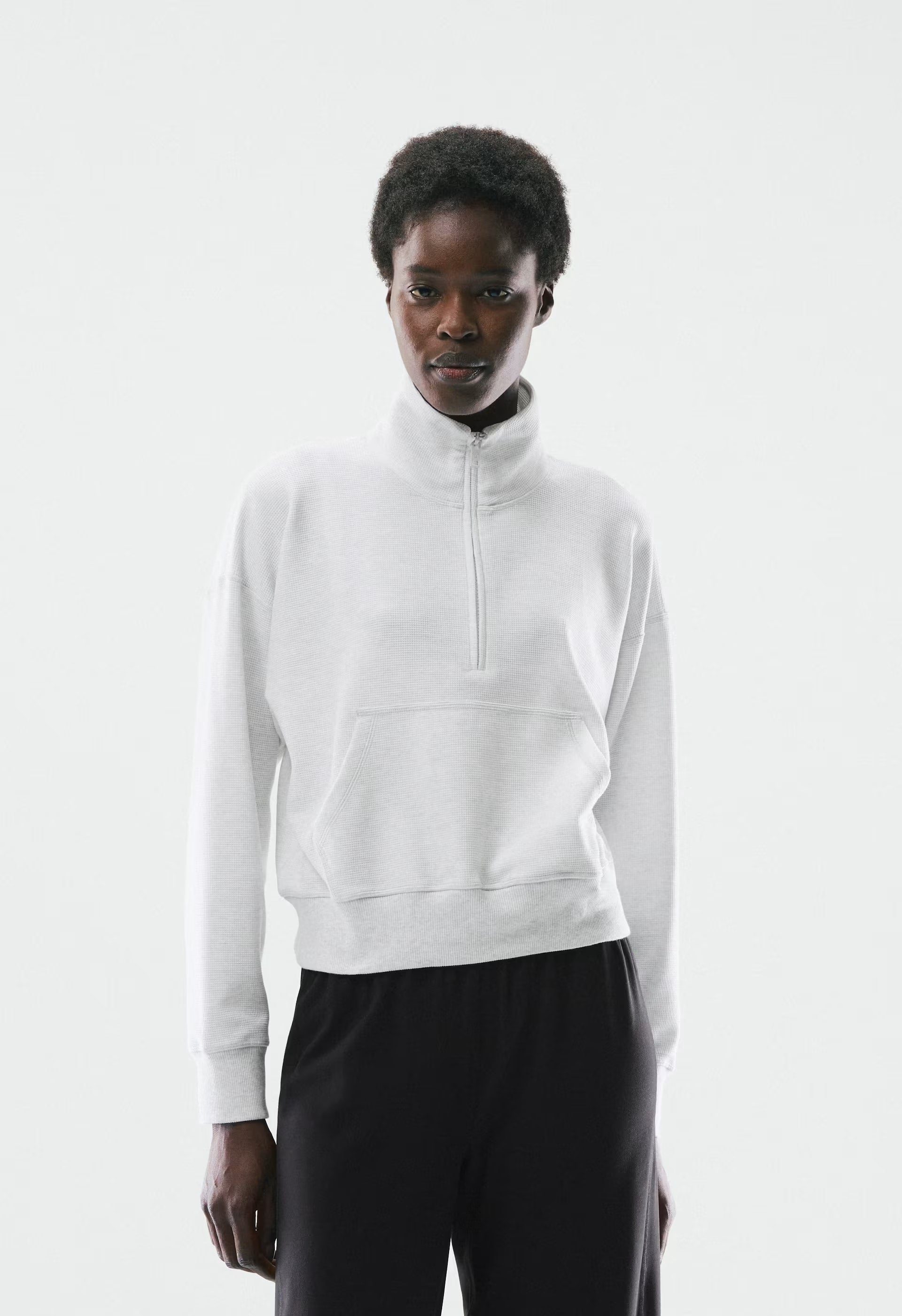 Wafflex Karma Sweater - HEATHER CLOUD WHITE