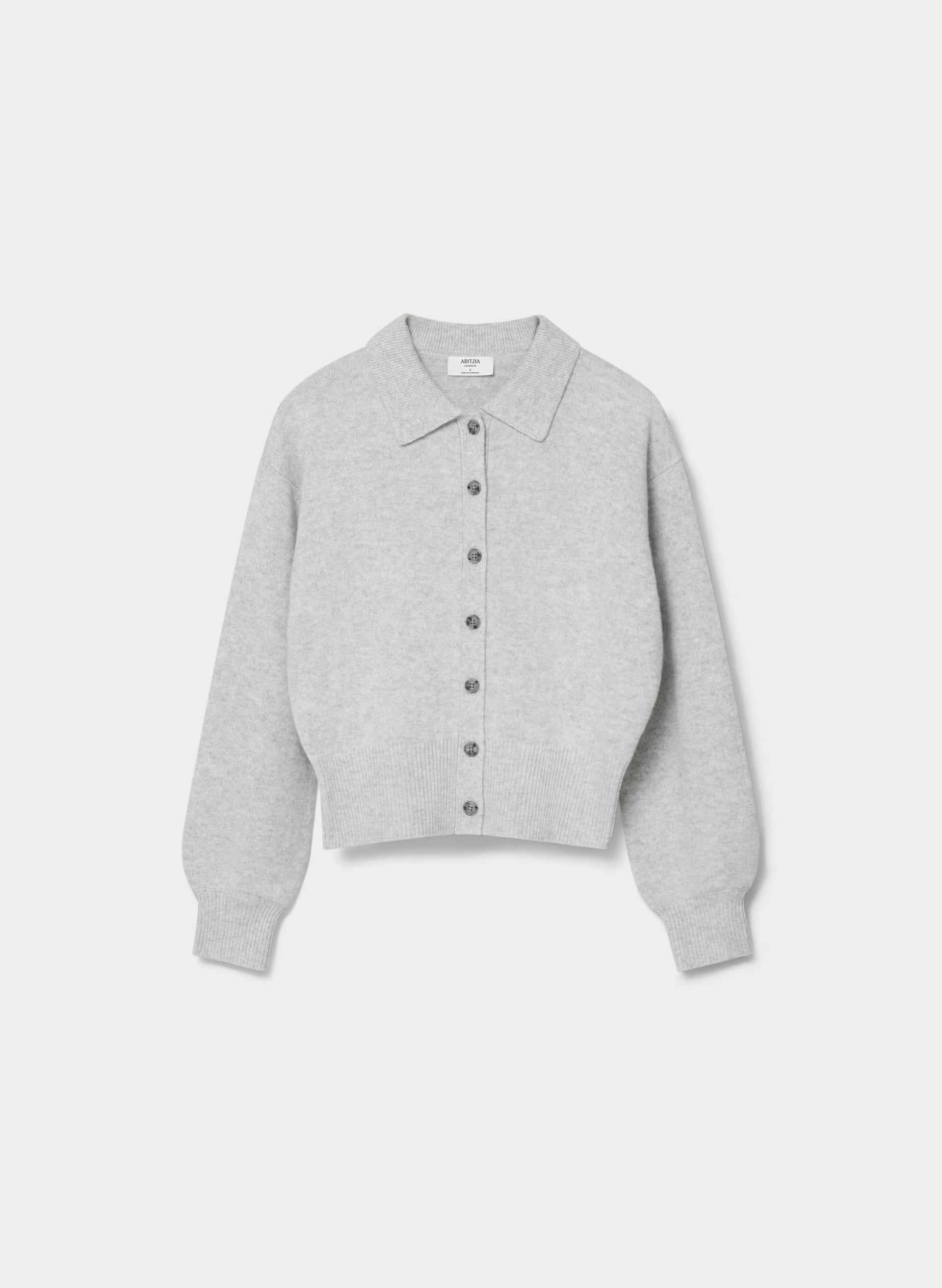 Essential Cashmere Princely Cardigan - HEATHER CHROME