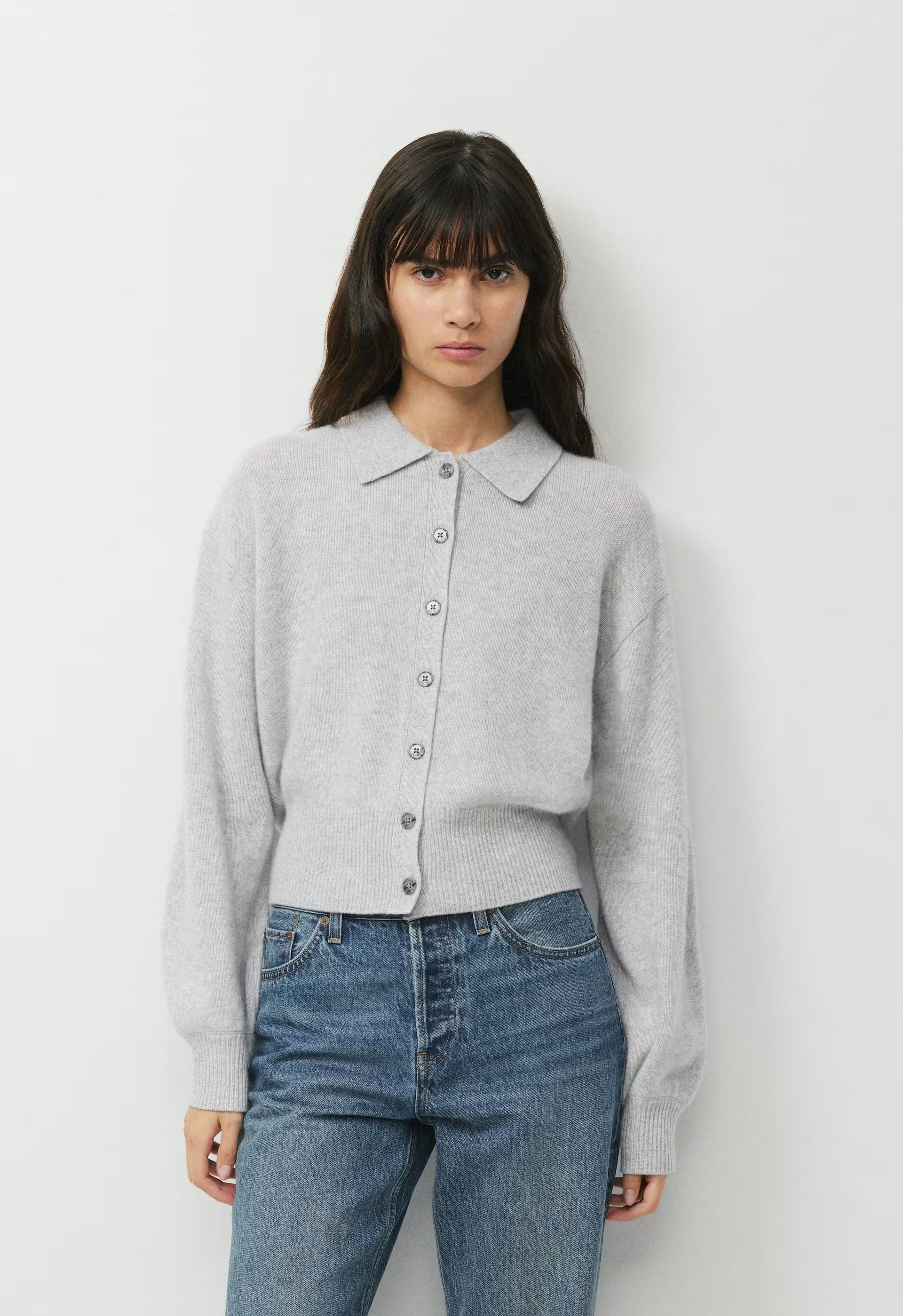 Essential Cashmere Princely Cardigan - HEATHER CHROME