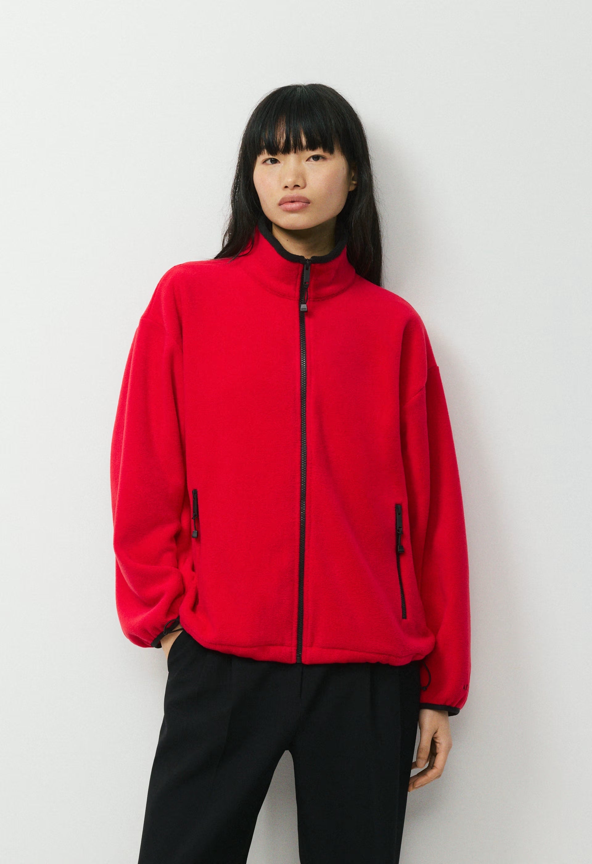 Outlook Zip Mockneck - Bigfoot Fleece - FLASHING RED