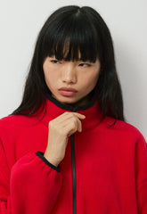 Outlook Zip Mockneck - Bigfoot Fleece - FLASHING RED