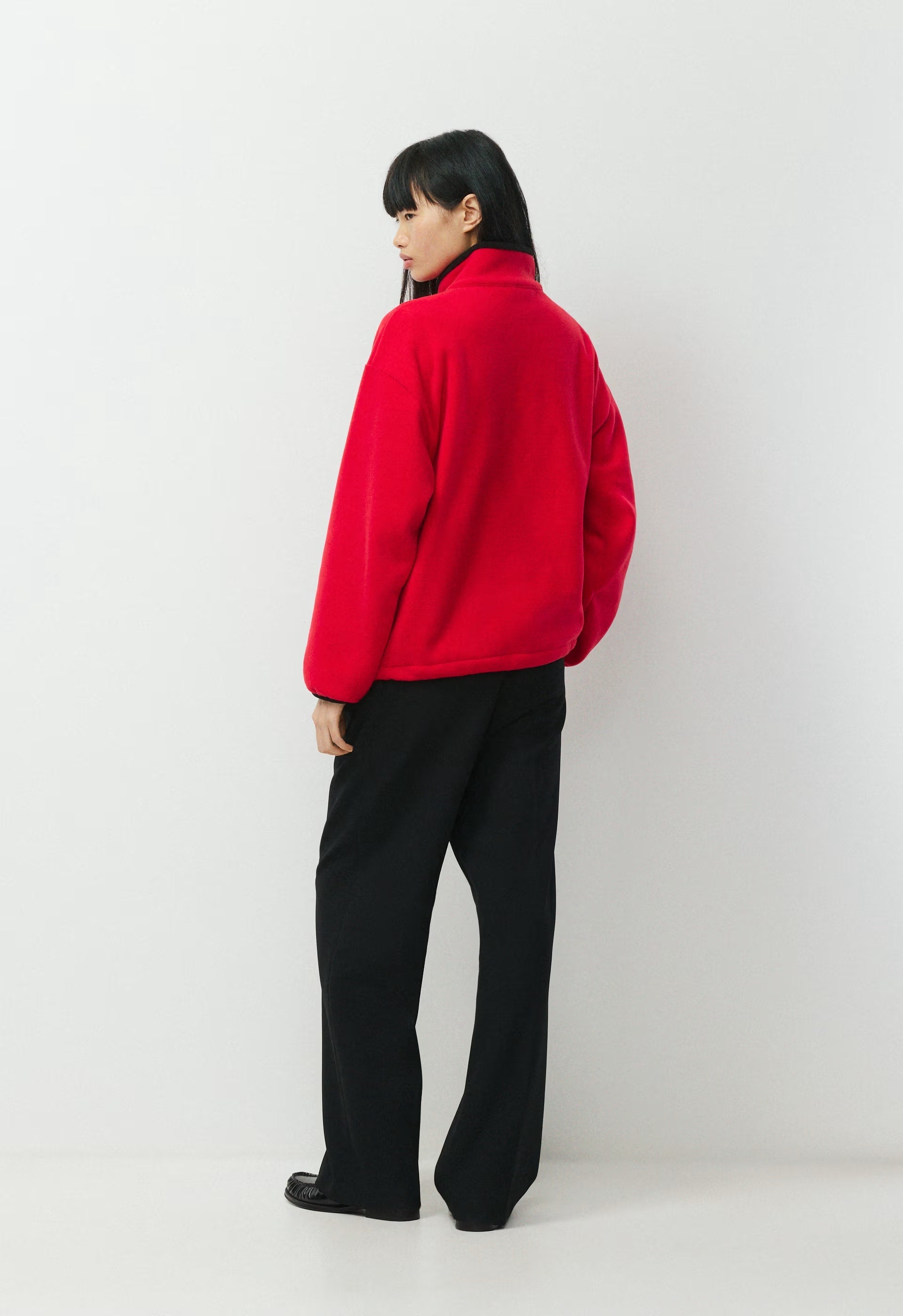 Outlook Zip Mockneck - Bigfoot Fleece - FLASHING RED