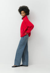 Mellow 1/2 Zip - Bigfoot Fleece - FLASHING RED