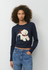 Cotton Charm™ Teatime Icon Sweater - ADMIRAL NAVY/ LUNA
