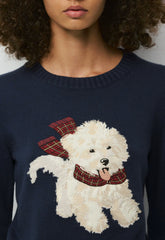 Cotton Charm™ Teatime Icon Sweater - ADMIRAL NAVY/ LUNA