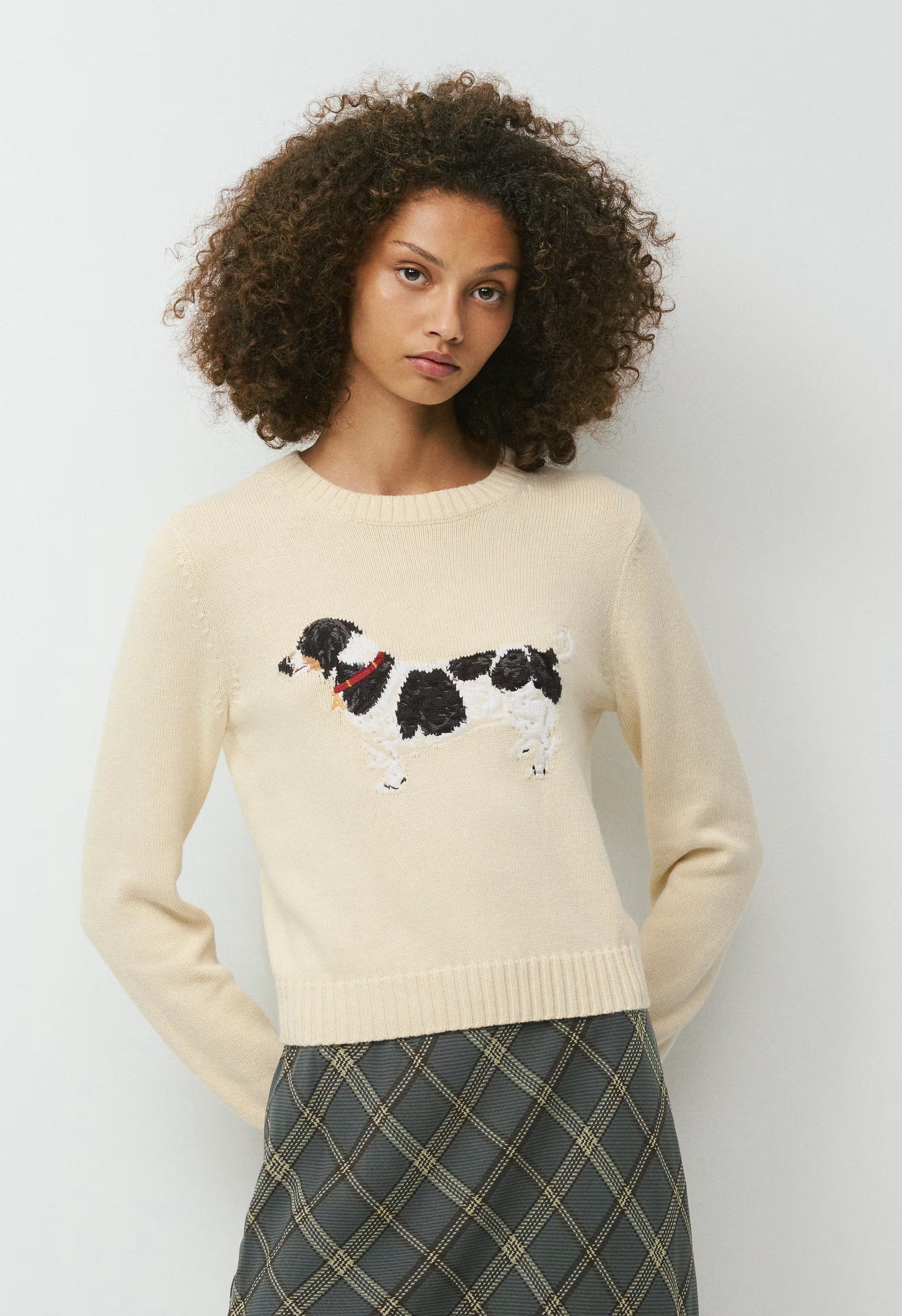 Cotton Charm™ Teatime Icon Sweater - SAND DUNE WHT/JUNA