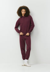 Terry Sweatfleece Perfect Raglan Hoodie - GALA PLUM