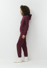 Terry Sweatfleece Perfect Raglan Hoodie - GALA PLUM
