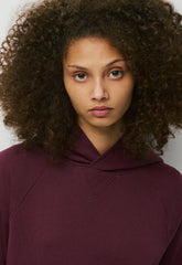 Terry Sweatfleece Perfect Raglan Hoodie - GALA PLUM