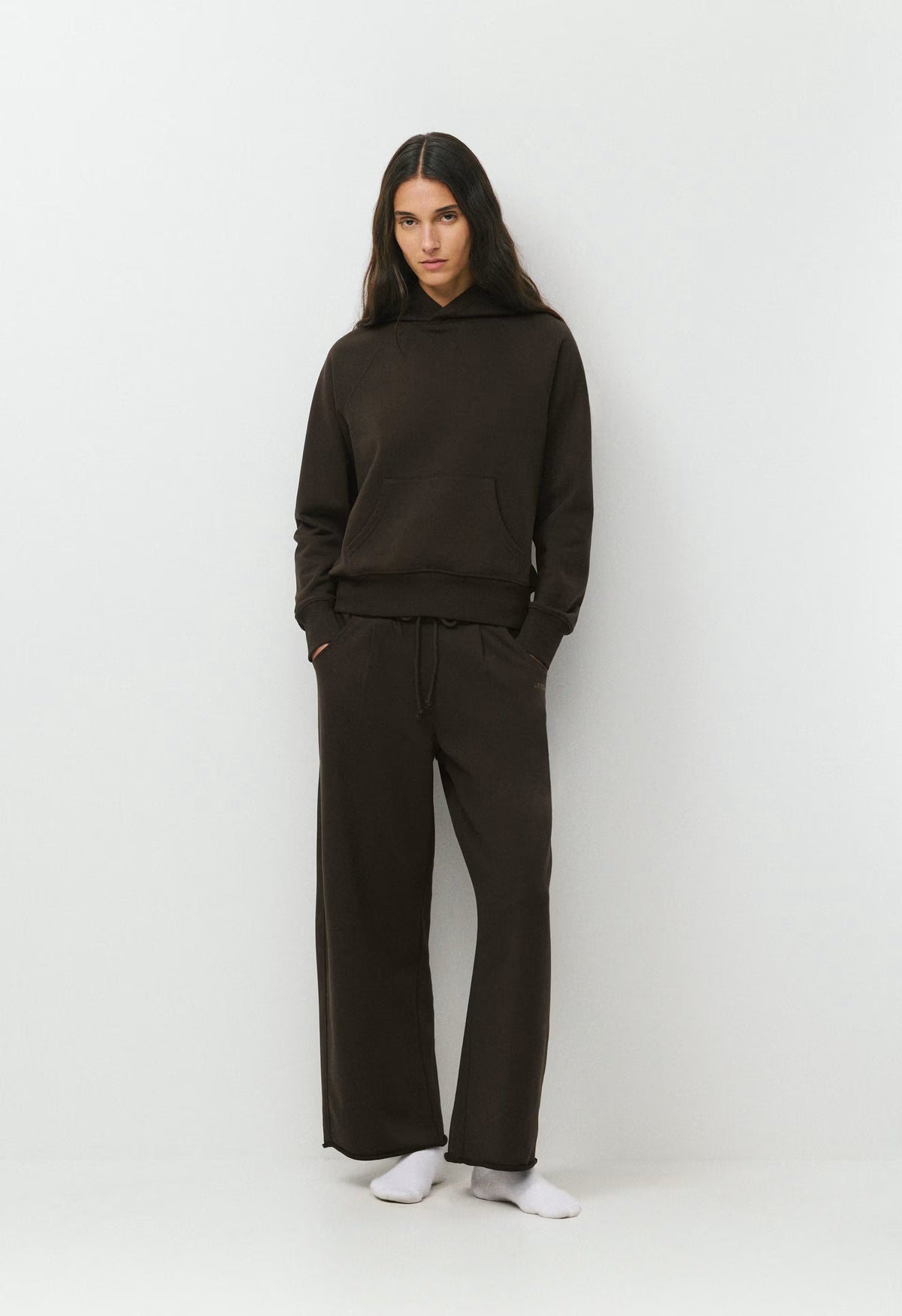 Terry Sweatfleece Perfect Raglan Hoodie - CACAO NIB BROWN