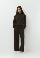 Terry Sweatfleece Perfect Raglan Hoodie - CACAO NIB BROWN