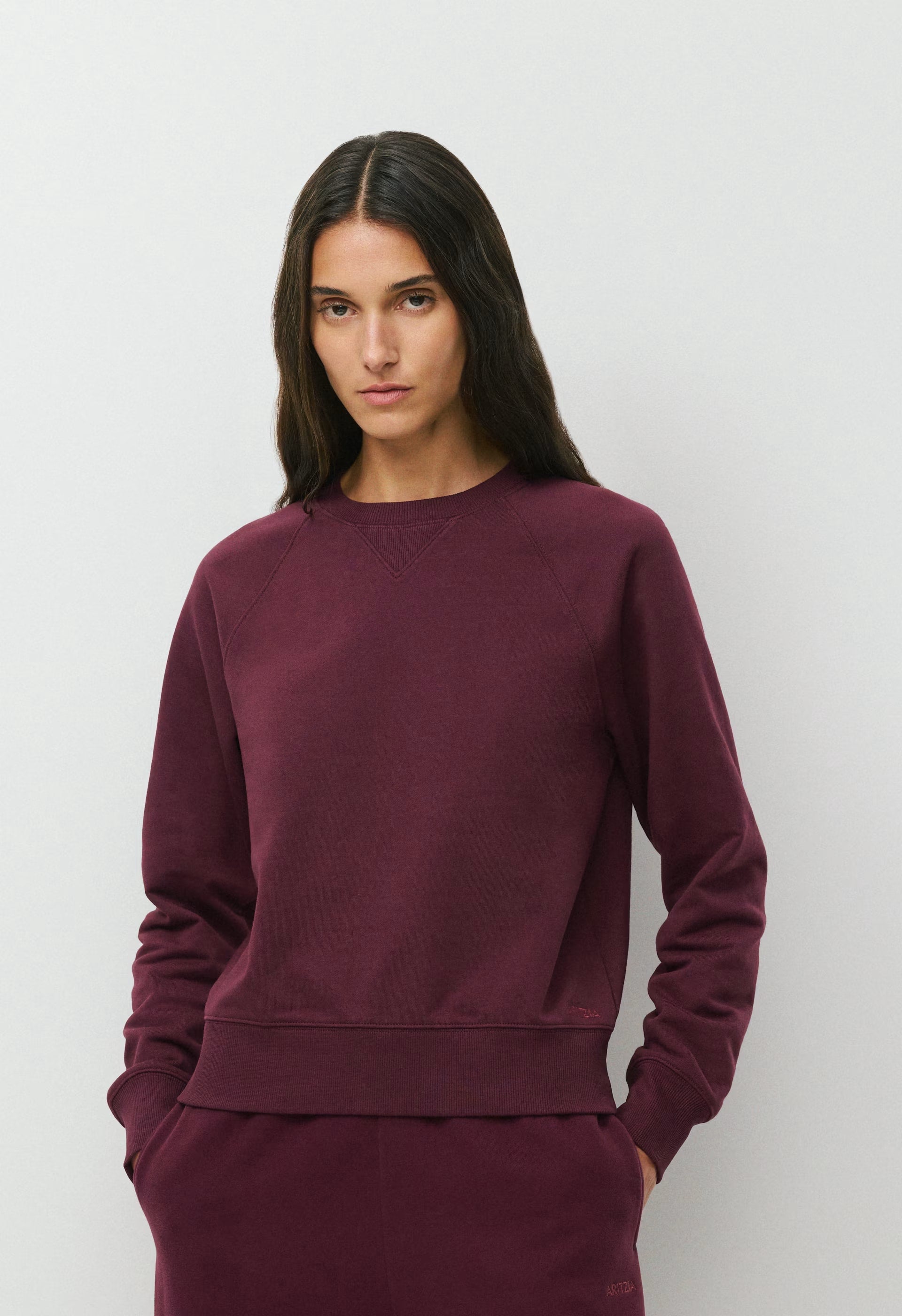 Terry Sweatfleece Perfect Raglan Sweatshirt - GALA PLUM