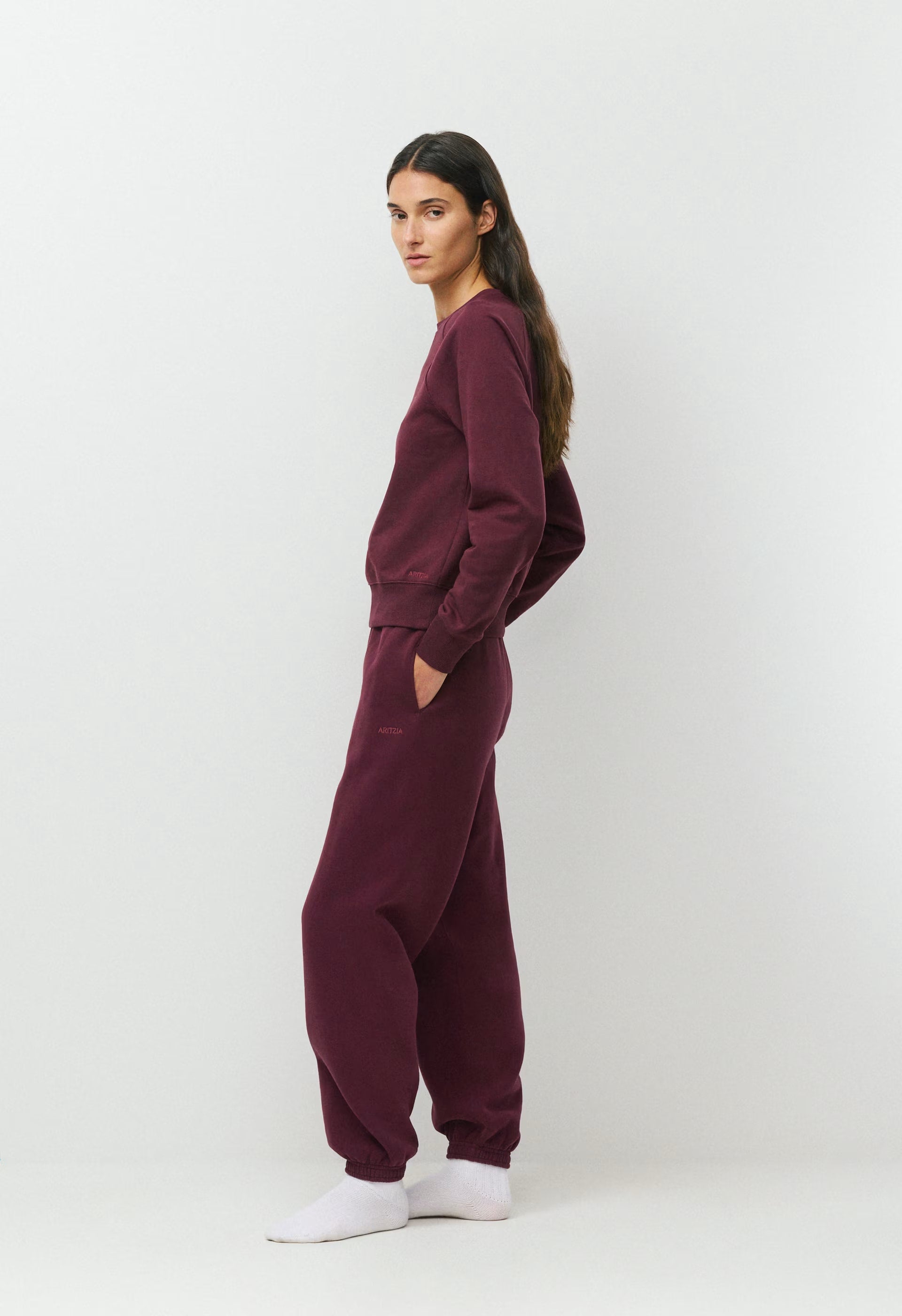 Terry Sweatfleece Perfect Raglan Sweatshirt - GALA PLUM