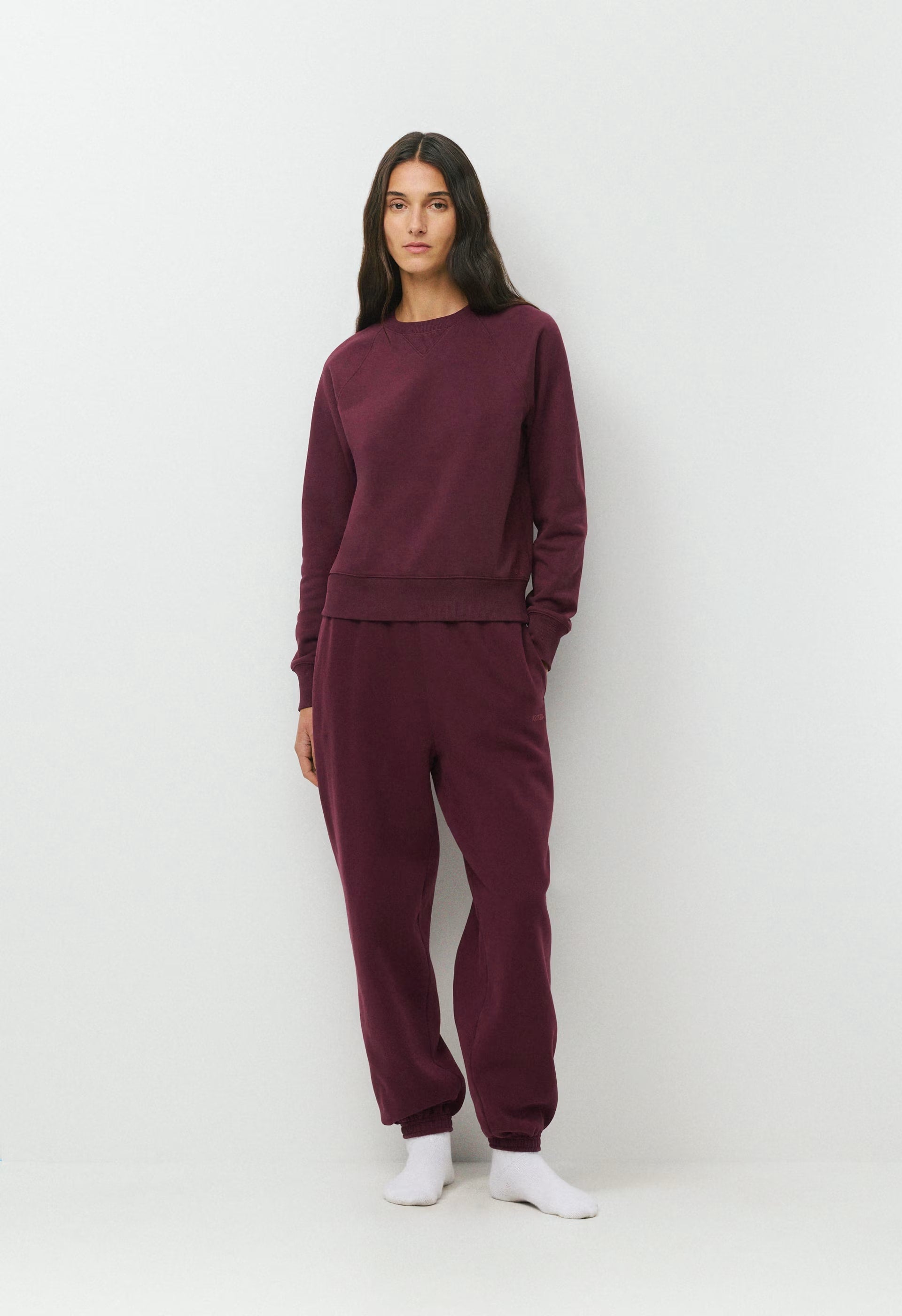 Terry Sweatfleece Perfect Raglan Sweatshirt - GALA PLUM