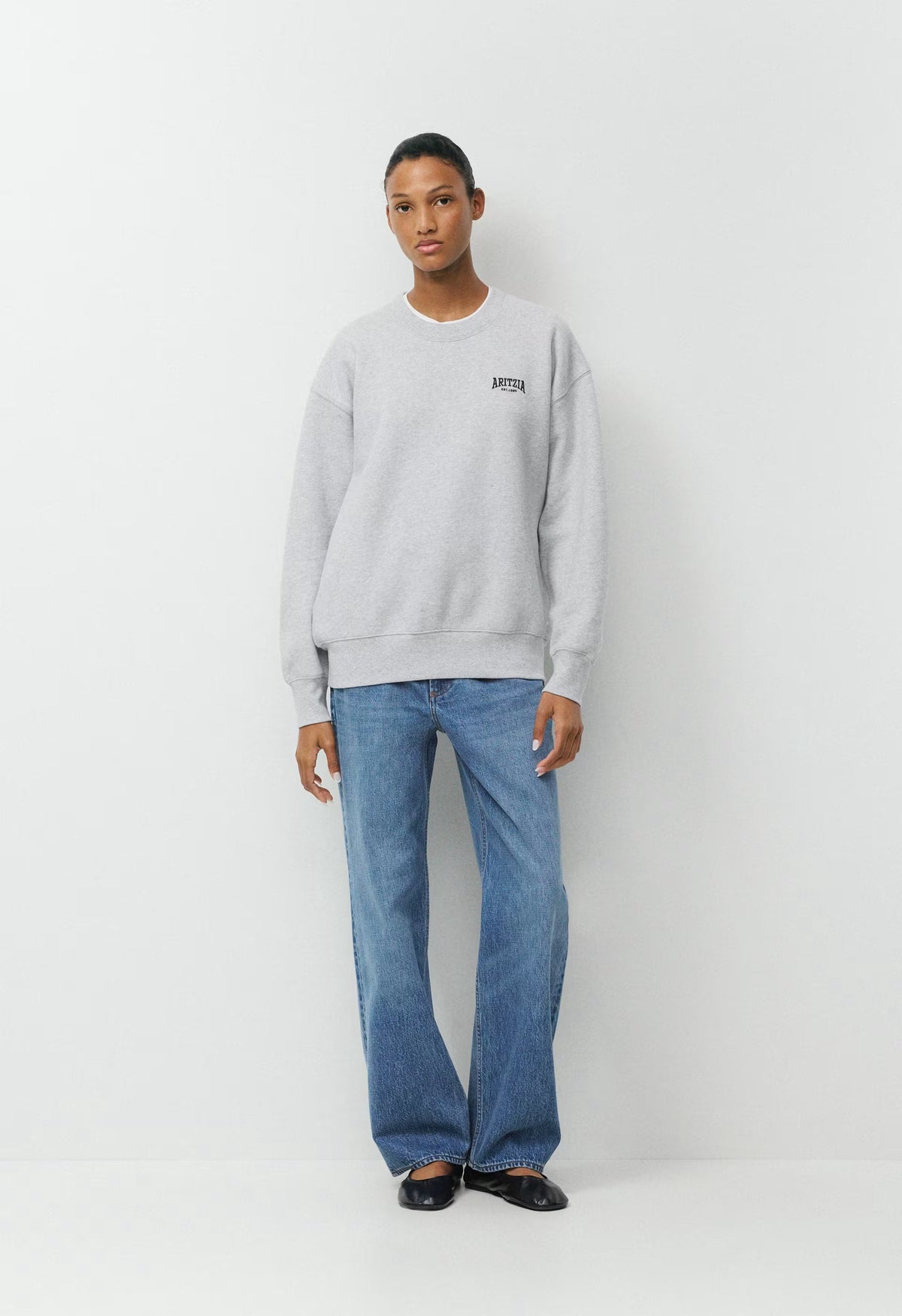 Cozy Sweatfleece Boyfriend Crew Sweatshirt - H CHROME/ ADMIRAL