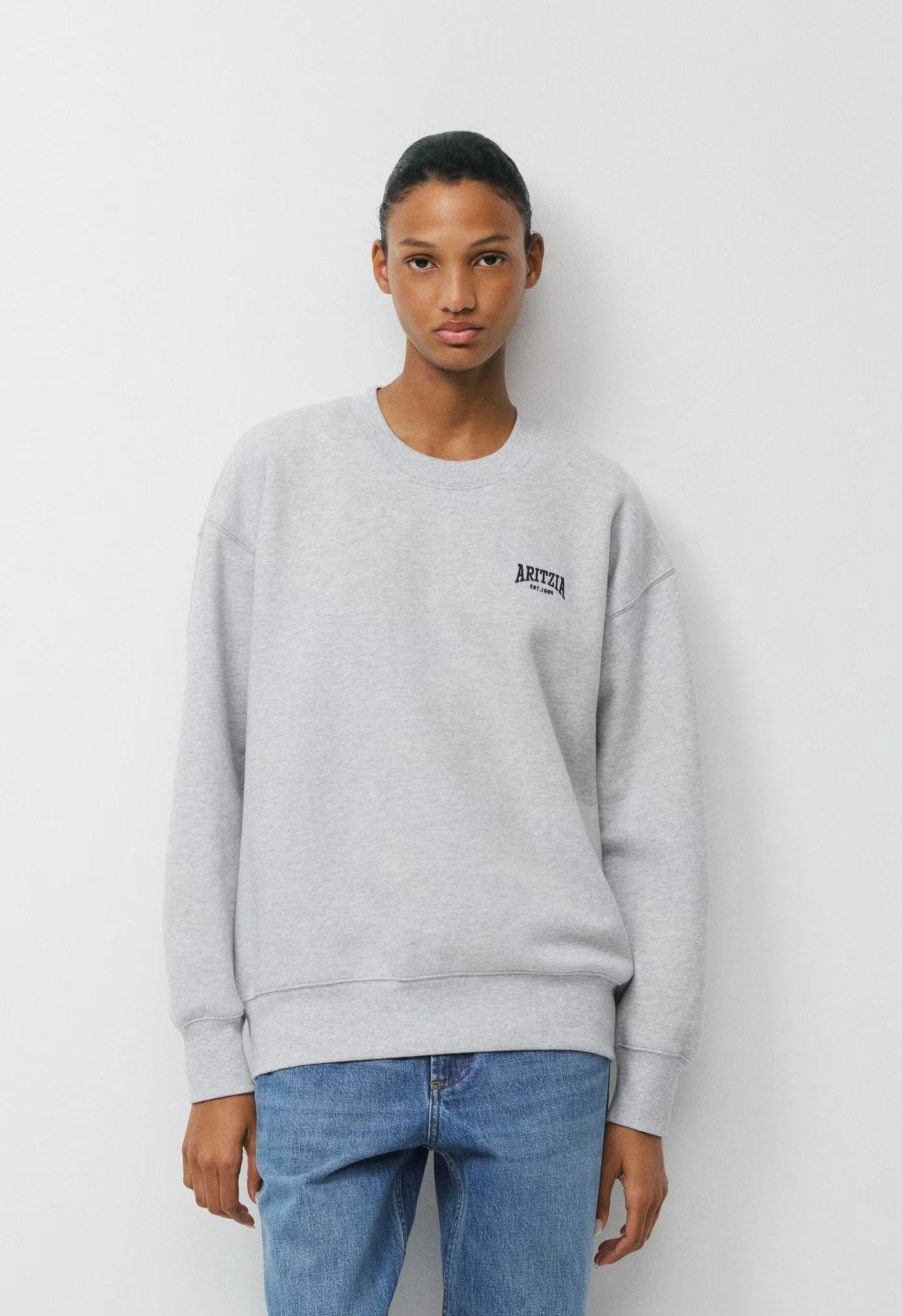Cozy Sweatfleece Boyfriend Crew Sweatshirt - H CHROME/ ADMIRAL