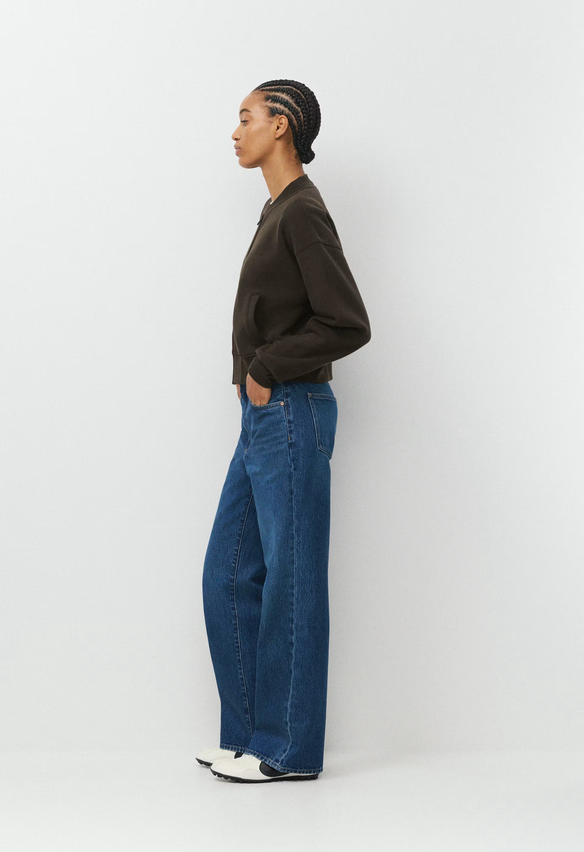 Cozy Sweatfleece Boyfriend Bomber - CACAO NIB BROWN