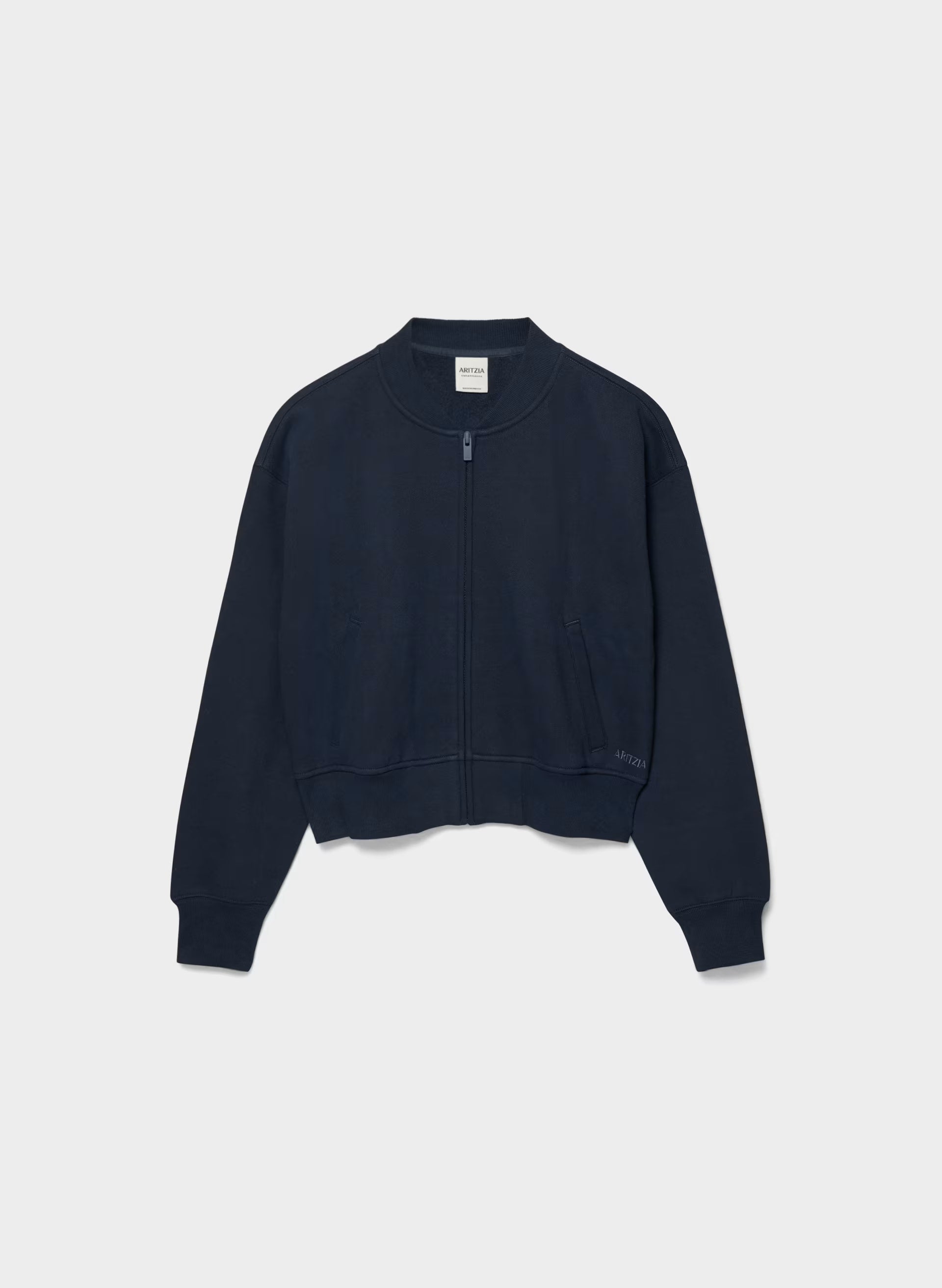 Cozy Sweatfleece Boyfriend Bomber - ADMIRAL NAVY
