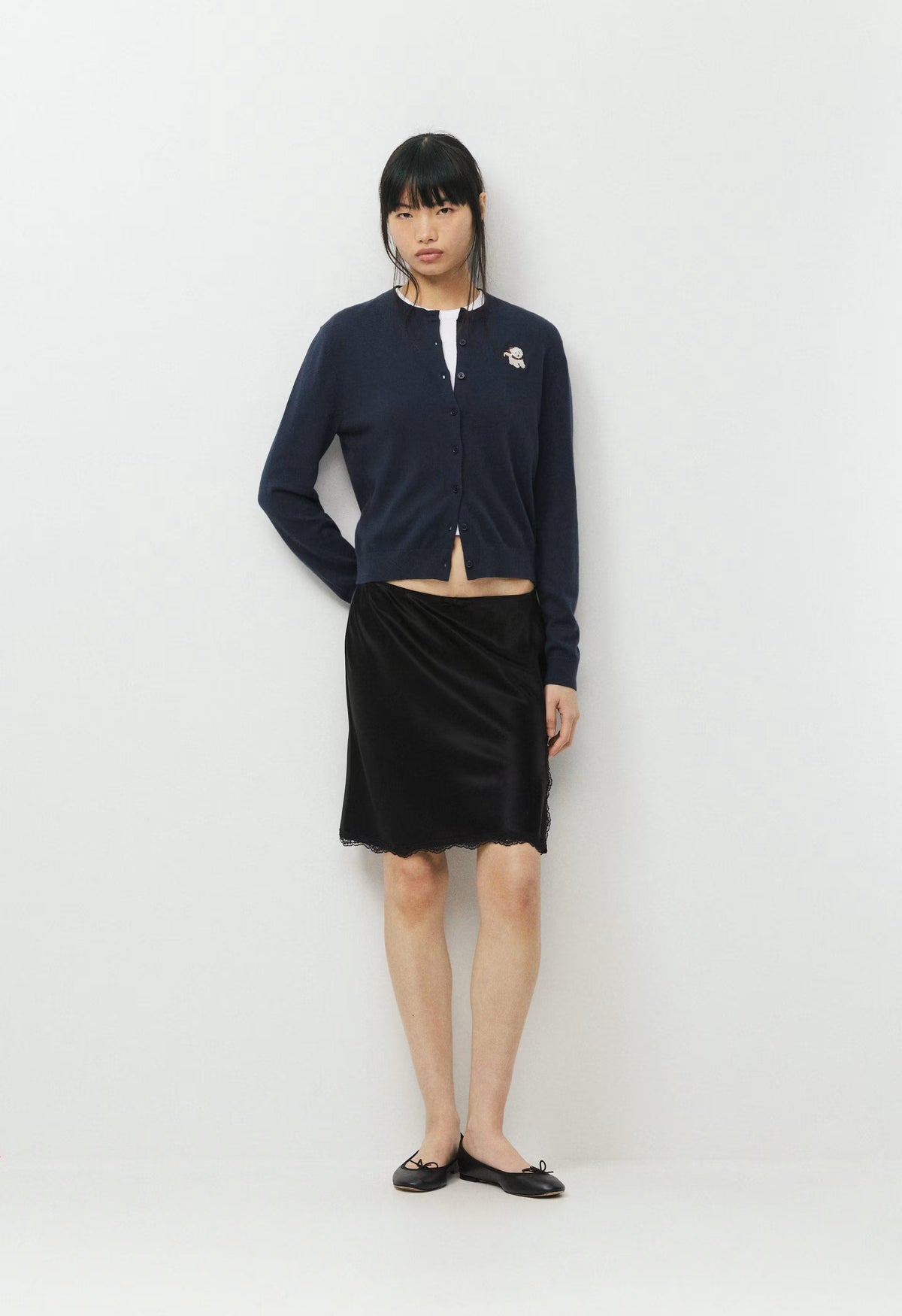 Cotton Charm™ Noteworthy Icon Cardigan - ADMIRAL NAVY/ LUNA