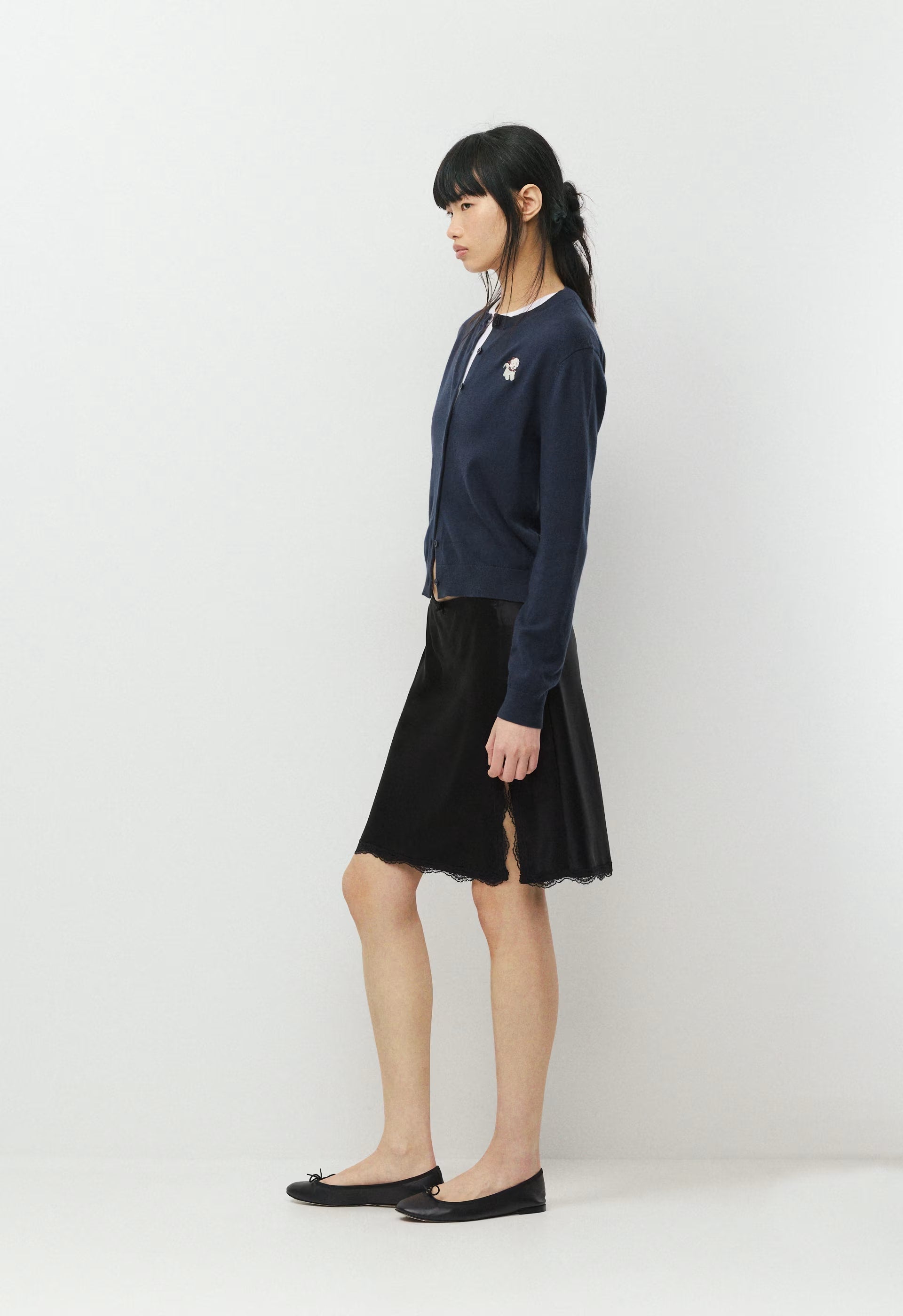 Cotton Charm™ Noteworthy Icon Cardigan - ADMIRAL NAVY/ LUNA