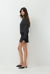 Noteworthy Cardigan - BLACK/WHITE