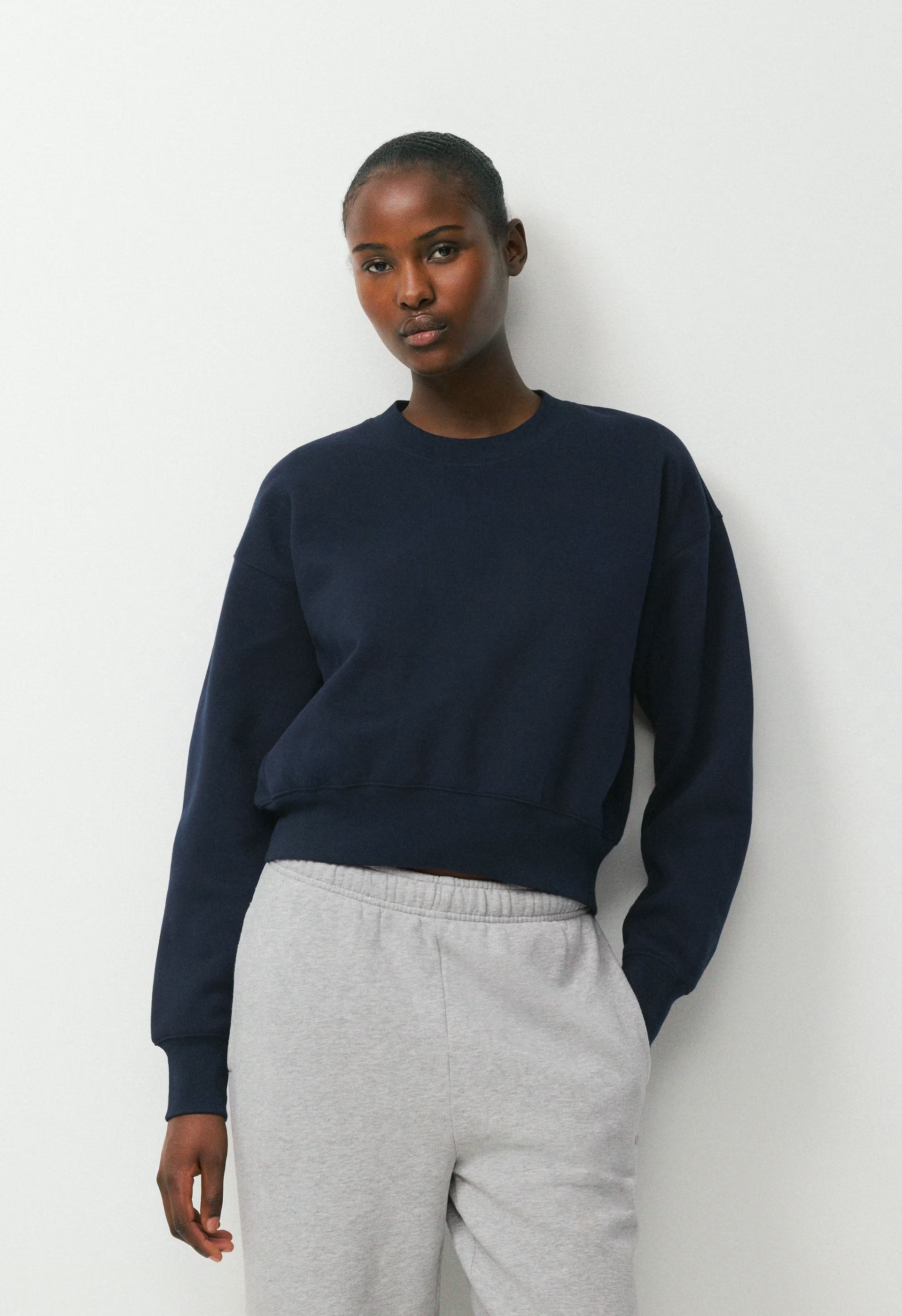 Cozy Sweatfleece Boyfriend Boxy Sweatshirt - ADMIRAL NAVY