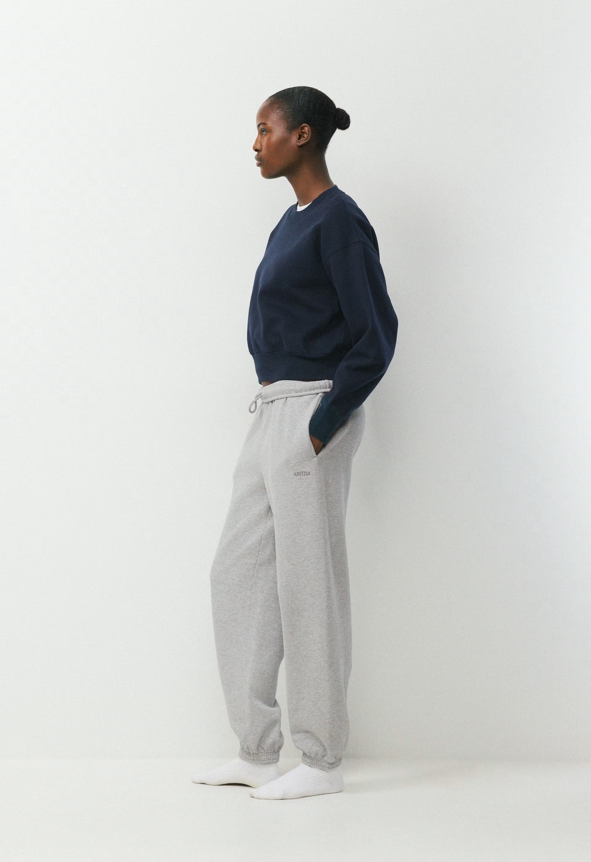 Cozy Sweatfleece Boyfriend Boxy Sweatshirt - ADMIRAL NAVY