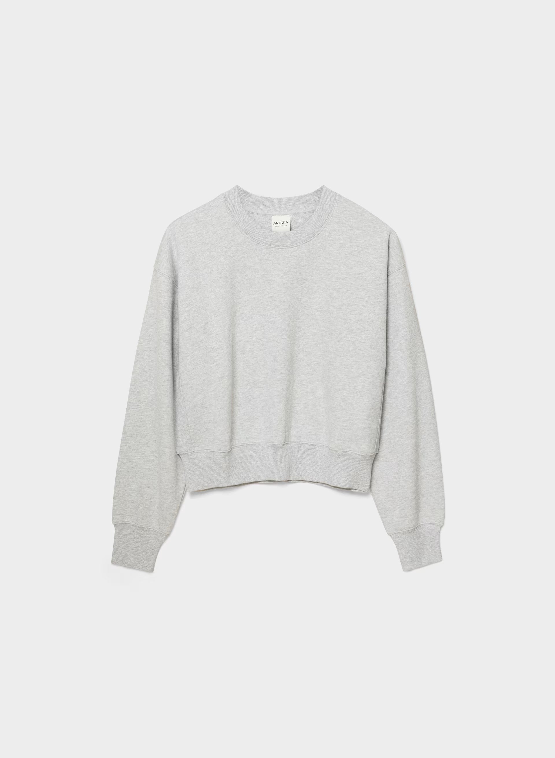 Cozy Sweatfleece Boyfriend Boxy Sweatshirt - HEATHER CHROME