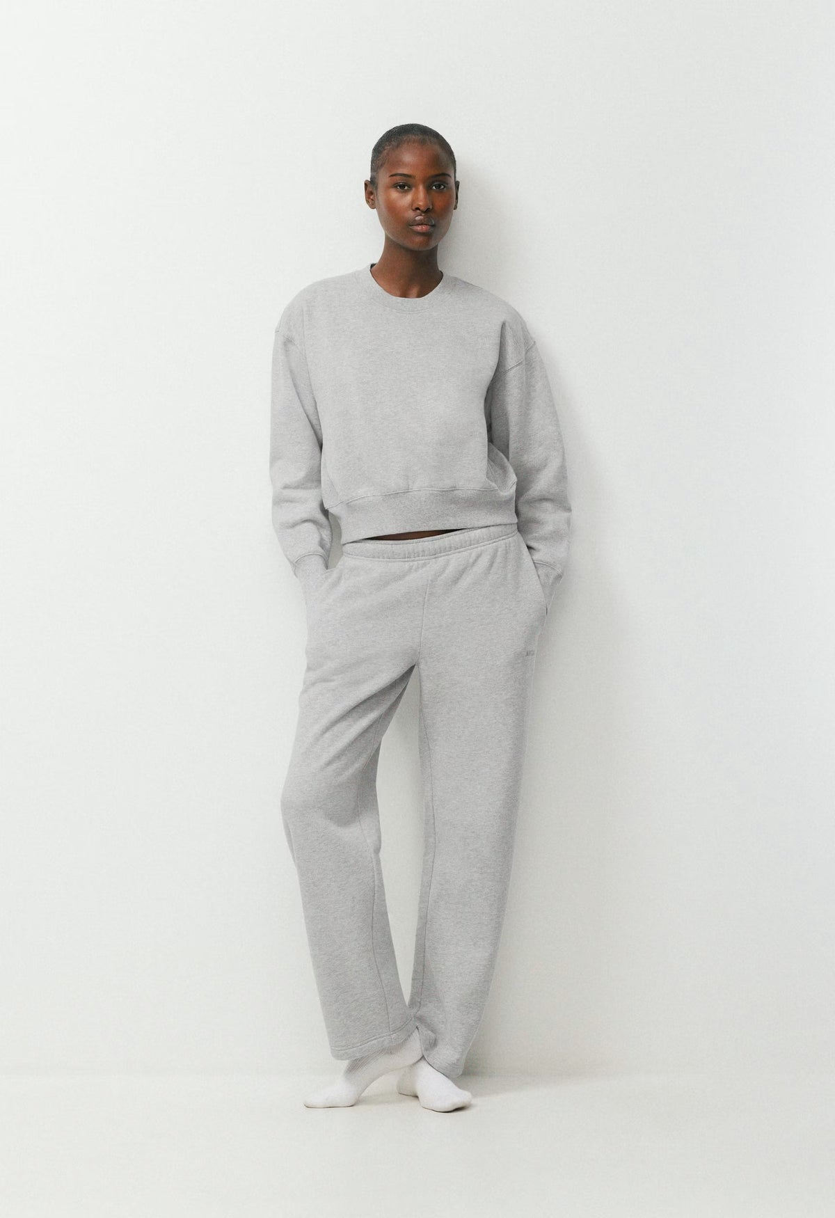 Cozy Sweatfleece Boyfriend Boxy Sweatshirt - HEATHER CHROME