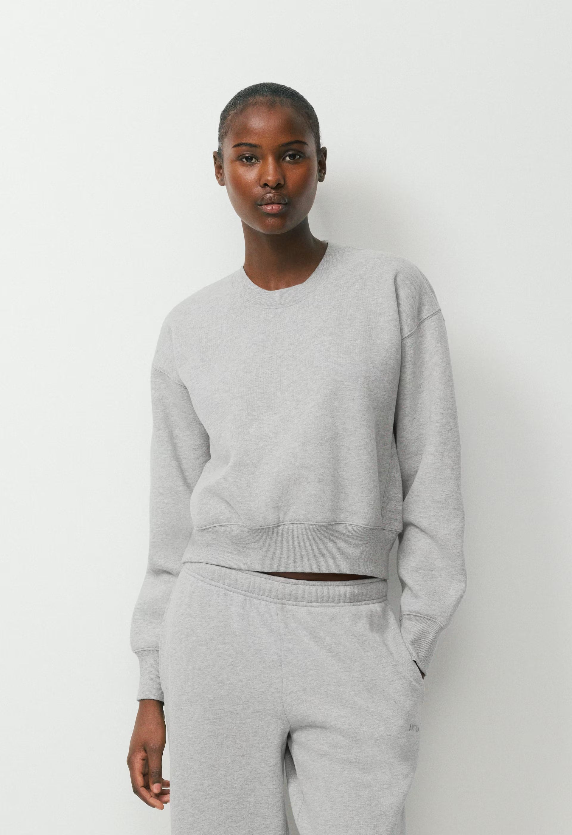 Cozy Sweatfleece Boyfriend Boxy Sweatshirt - HEATHER CHROME