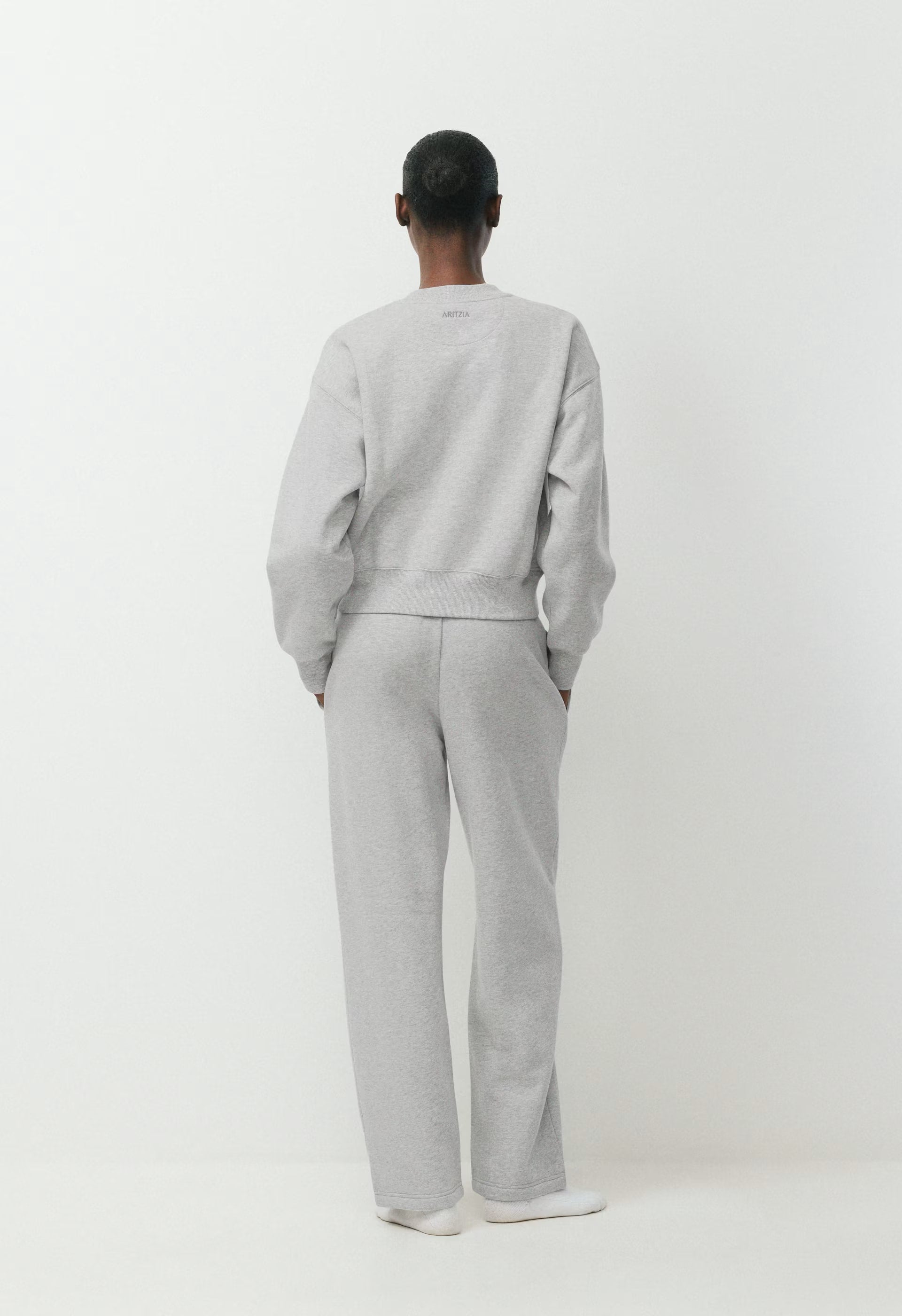 Cozy Sweatfleece Boyfriend Boxy Sweatshirt - HEATHER CHROME