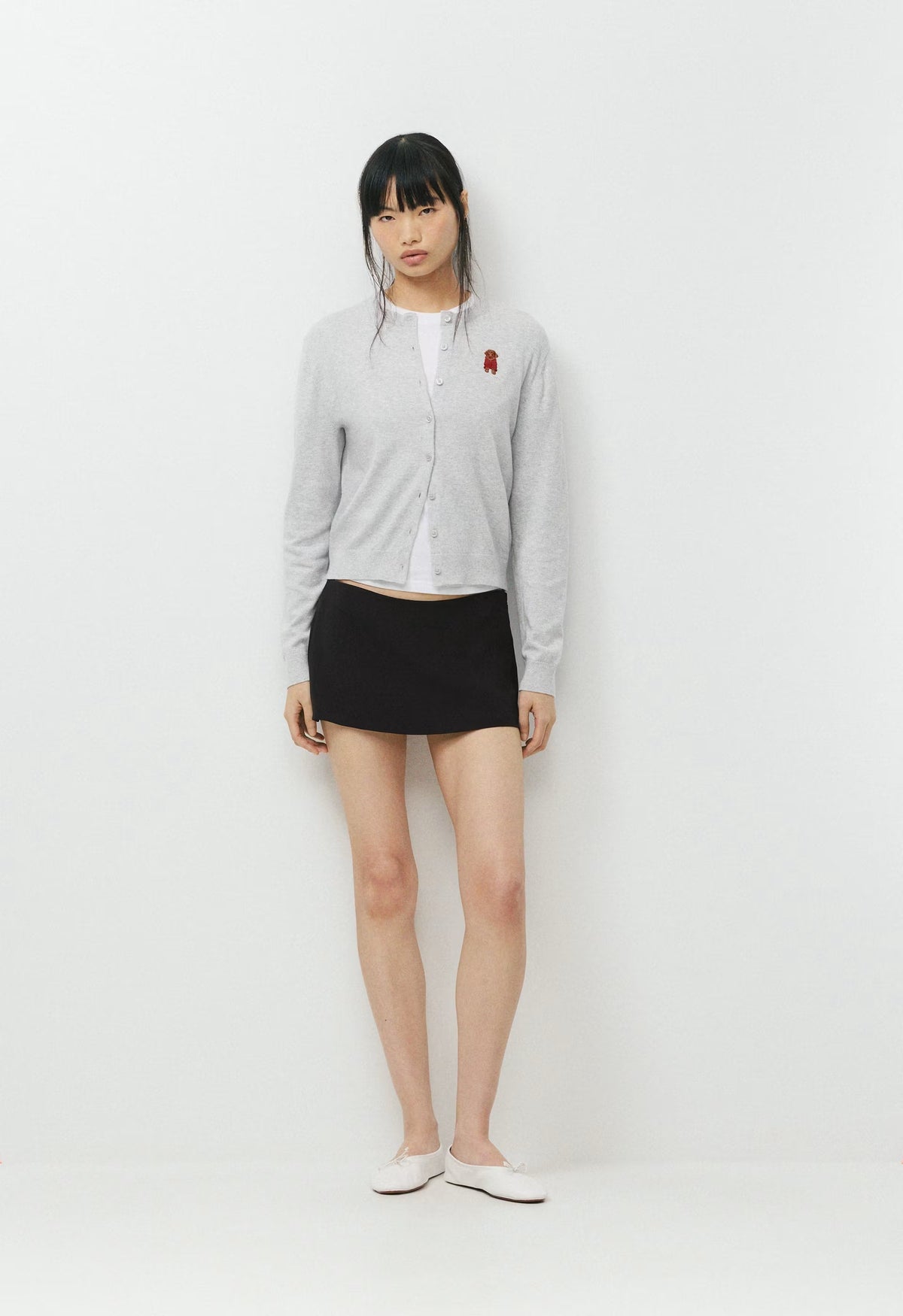 Cotton Charm™ Noteworthy Icon Cardigan - HEATHER CHROME/GEORGE