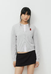 Cotton Charm™ Noteworthy Icon Cardigan - HEATHER CHROME/GEORGE