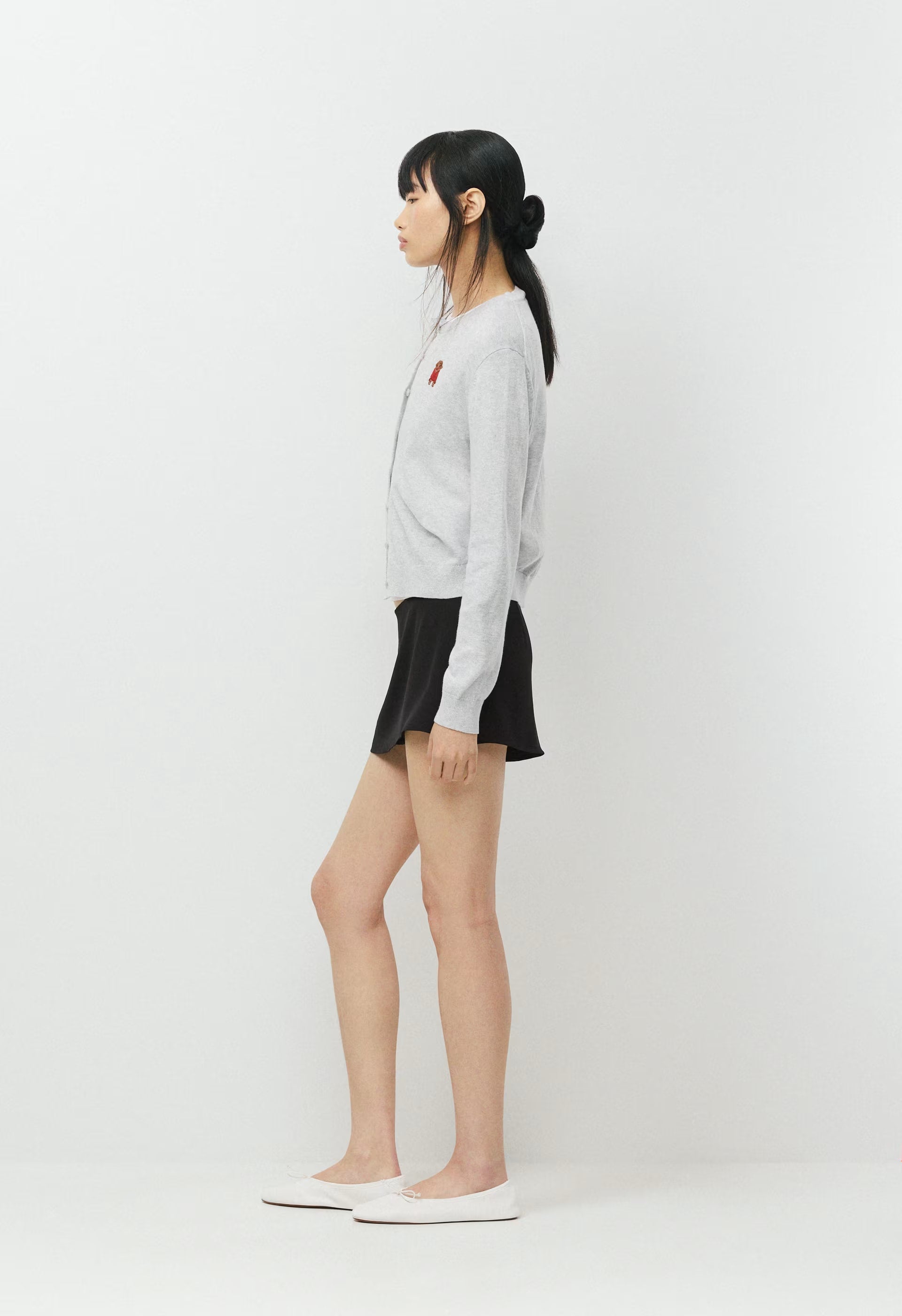 Cotton Charm™ Noteworthy Icon Cardigan - HEATHER CHROME/GEORGE